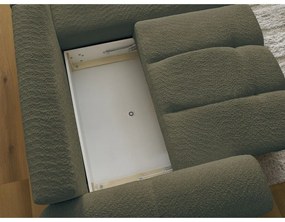 Khaki rozkladacia/s úložným priestorom rohová pohovka z textílie buklé (pravý roh/s leňoškou) Roxelane – Bobochic Paris