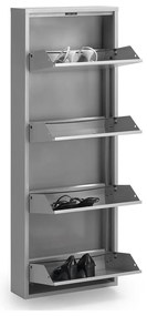 Biela kovová skrinka na topánky s 4 výklopnými zásuvkami Kave Home Rox