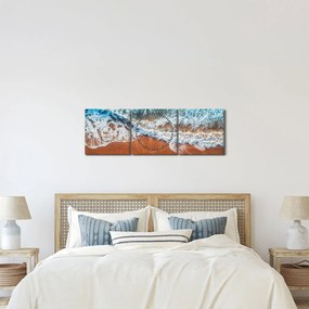 Obraz morskej pláže (s hodinami) (90x30 cm)