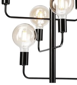 Luster na reťazi ORLANDO 8xE27/60W/230V čierna