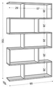 Knižnica NILUFER 156x90 cm biela