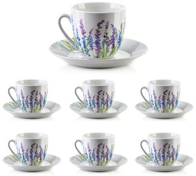 Porcelánová šálka s podšálkou Joy Heather 250 ml sada 6ks