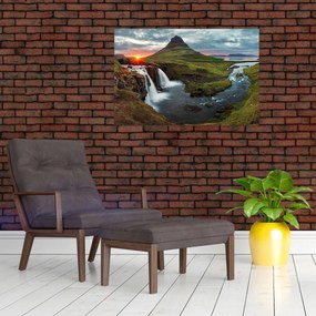 Obraz - Kirkjufell pri západe slnka (90x60 cm)