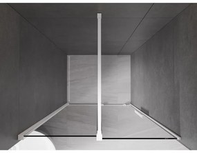 Mexen Velar, posuvné sprchové dvere do otvoru 90 cm, 8mm šedé sklo, biela matná, 871-090-000-41-20