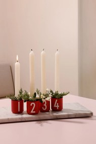 DESIGN LETTERS Porcelánová mini šálka Numbers Fade Rose 100 ml – set 4 ks