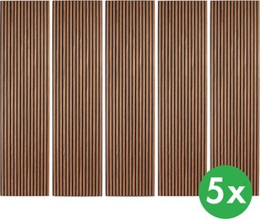 Drevený akustický panel, 2400 x 600 mm, B2BP010, balenie 5 ks, zlatý teak