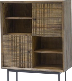 Komoda Maze 85 cm z masívu hnedá/čierna