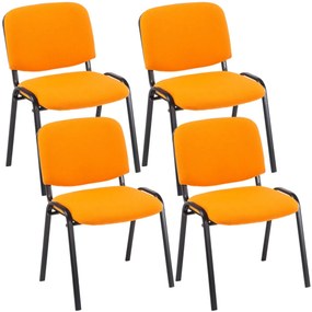 4x Stohovateľná konferenčná stolička Ken látka - Oranžová
