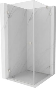 Mexen Lunar-B, výklopný sprchový kút ľavý 90 x 90 cm, 8mm číre sklo, oceľový profil, 832-090-090-97-00-L