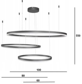 Azzardo AZ4707 - LED Luster na lanku HALO LED/130W/230V čierna