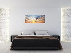 Obraz - Slony putujúce savanou (120x50 cm)