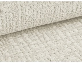 Krémová čalúnená dvojlôžková posteľ s úložným priestorom s roštom 180x200 cm Noho – Makamii