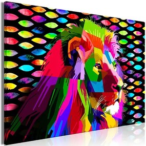 Obraz - Rainbow Lion (1 Part) Wide Veľkosť: 120x80, Verzia: Na talianskom plátne