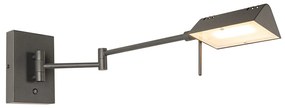 Dizajnová nástenná lampa čierna vrátane LED stmievateľná - Notia