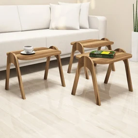 Skladací stôl Paris Walnut, 3 ks
