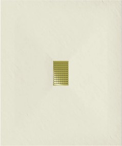 Mexen Hugo, obdĺžniková sprchová vanička, SMC, 120x100cm, béžová, zlatá krytka, 42691012-G