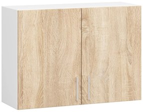 Kuchynská závesná skrinka Š 80 cm D2 Artus biela/sonoma