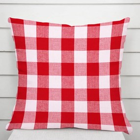 Biante Bavlnená obliečka na vankúš Olivia OL-016 Červeno-biela kocka veľká 50 x 60 cm