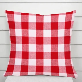 Biante Bavlnená obliečka na vankúš Olivia OL-016 Červeno-biela kocka veľká 50 x 70 cm