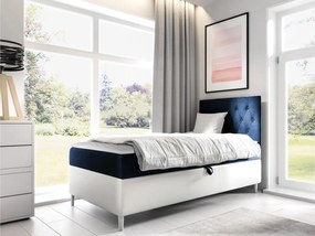 Kontinentálna posteľ Junior Gerdise 1, Strana: pravá, Rozmer postele: 100x200, Dostupné poťahy: ekokoža Soft 017 (biela) + Fresh 11
