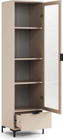 Vitrína LANA 07 béžový - 1-DVEROVÁ SKRINKA SO ZÁSUVKOU