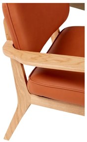 Oranžové kreslo z imitácie kože Hübsch Haze