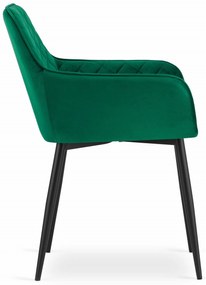 Vintino kreslo NOLA Velvet - smaragdovo zelena farba, nohy čierne - vintino.sk