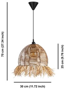 Závesný luster RUYO na lanku 1xE27/40W/230V hnedý