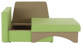 Tempo Kondela Rozkladacie kreslo, zelená/béžová, ľavá, KUBOŠ