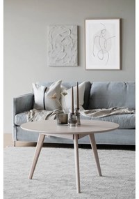 Okrúhly konferenčný stolík v dekore duba v prírodnej farbe 90x90 cm Yumi - Rowico