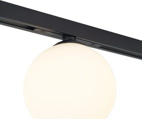 Moderný koľajnicový systém čierny s 2 reflektormi a 3 závesnými svietidlami 1-fázový - Slimline Eira
