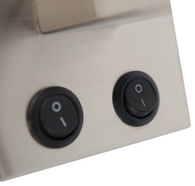 Inteligentná nástenná lampa oceľ s sivým tienidlom vrátane Wifi A60 - Brescia