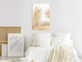 Artgeist Obraz - Golden Palm Leaves (1 Part) Vertical Veľkosť: 60x90, Verzia: Standard