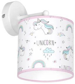 EUlight Detské nástenné svietidlo Unicorn, 1x plastové tienidlo so vzorom, w