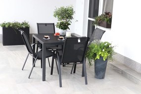 Záhradný jedálenský set Viking M + 4x kovová stolička Ramada