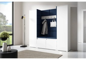 Predsieňová stena AMI 31 Bez zrkadla Biela Tmavo modrá