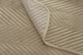 Béžový zamatový prehoz na posteľ ARROW VELVET Rozmer: 200 x 220 cm