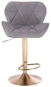 LuxuryForm DESIGN Barová stolička MILANO na zlatom tanieri - šedá