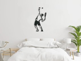 drevko Drevená nálepka na stenu Tenista Rozmer obrazu: 44,5 x 22 cm, Farba dekorácie: Čierna