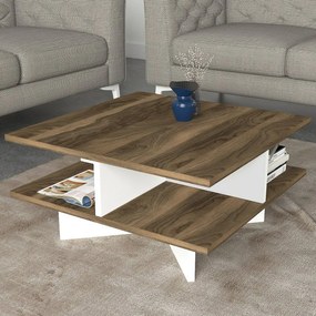 Kávový stolík Hampton White a Walnut