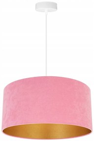 Závesné svietidlo Mediolan, 1x ružové/zlaté textilné tienidlo, (výber z 2 farieb konštrukcie), (fi 40cm)