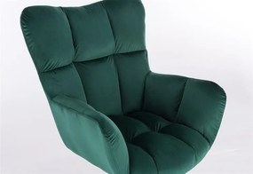 LuxuryForm DESIGN Kreslo AURORA VELUR na čiernej podstave s kolieskami - zelené