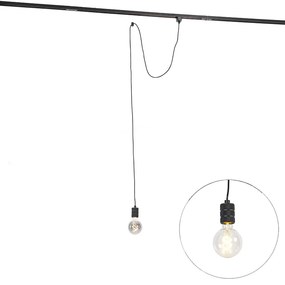 Závesná lampa čierna pre 1-fázový koľajnicový systém - Iconic Cavalux