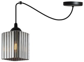 Závesné svietidlo Riffle Square Spider, 1x grafitové sklenené tienidlo, b