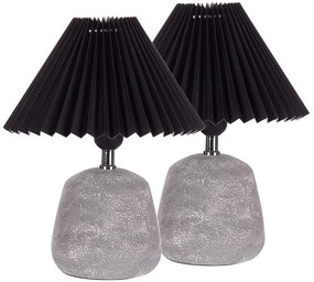 Sada 2 keramických stolných lámp sivá/čierna ZEYI Beliani