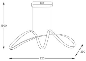 Zuma Line 20026P-GD - LED Luster na lanku FERMI LED/50W/230V 3000/4000/6000K