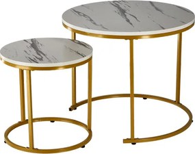 Sada 2 konferenčných stolíkov MILL biela FAT1459