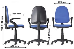 Pracovná stolička Torino bez podrúčok, žltá