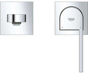 GROHE Plus 2-otvorová páková umývadlová batéria pod omietku, pre nástennú montáž, s rozetami, výtok 146 mm, chróm, 29303003