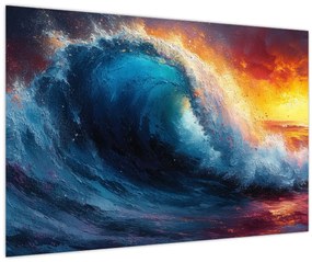 Obraz - Vlna v západu slnka (90x60 cm)